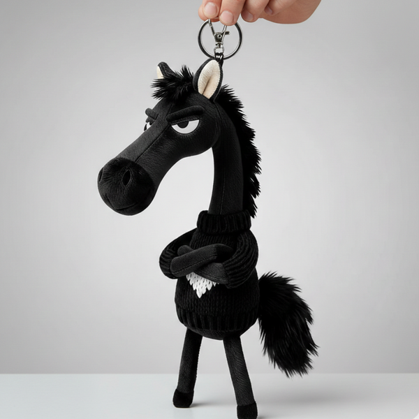 Cheeky Horse Black - Black with White Heart