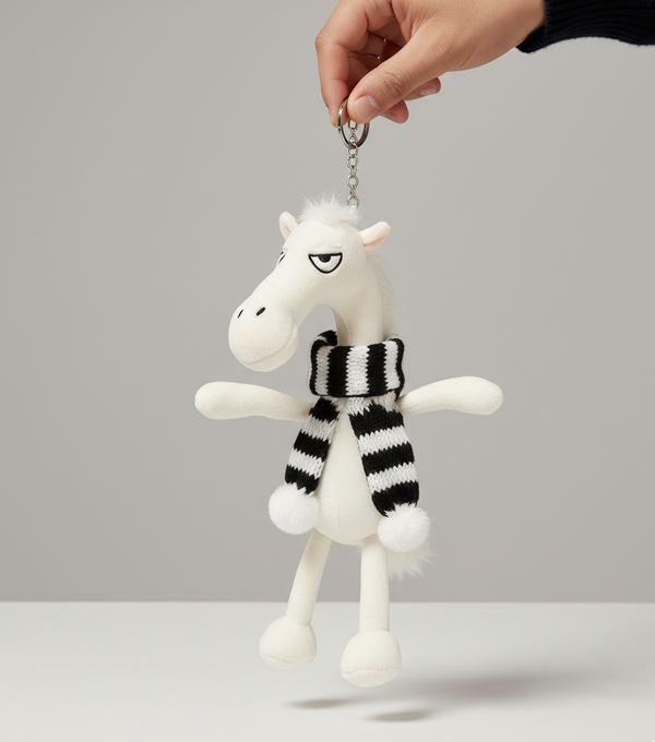 Cheeky Horse White - Black Striped Scarf