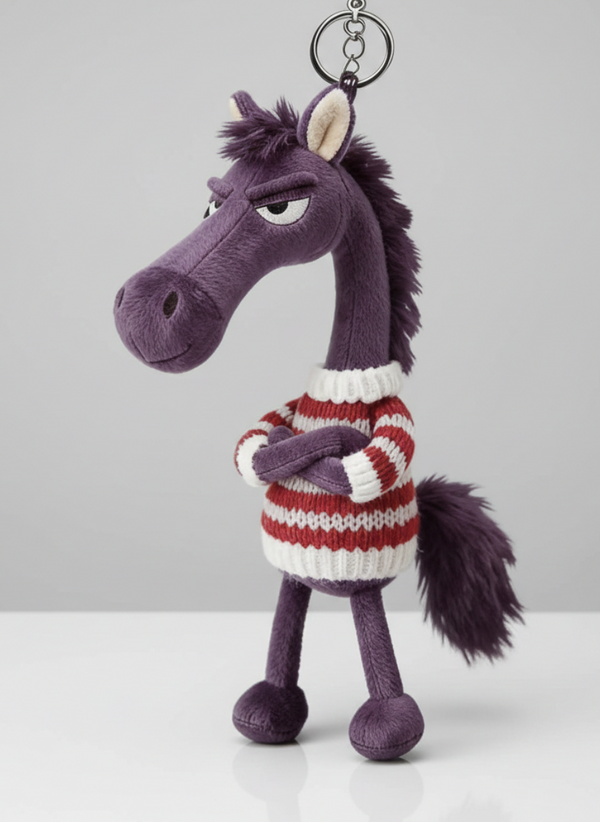 Cheeky Horse Purple - Red Striped Jumper
