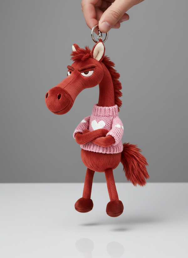 Cheeky Horse Red - Pink Heart Jumper