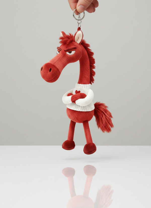 Cheeky Horse Red - White Heart Jumper