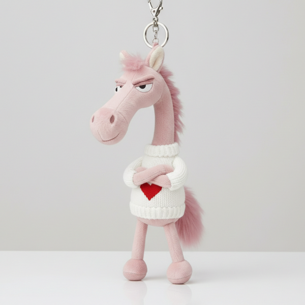 Cheeky Horse Pink - White Heart Jumper
