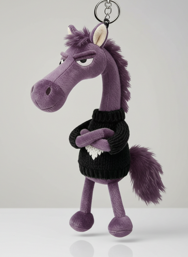Cheeky Horse Purple - Black Jumper