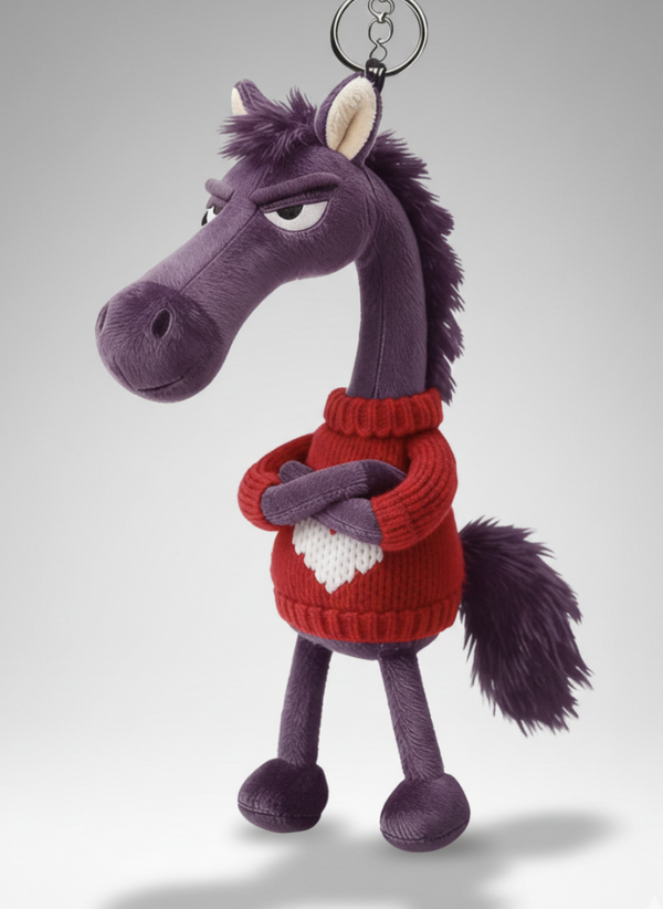 Cheeky Horse Purple - White Heart Jumper