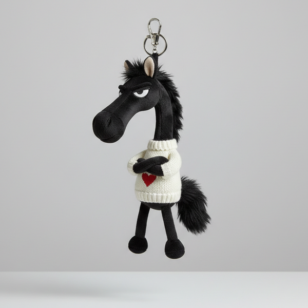 Cheeky Horse Black - White Heart Jumper